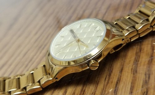 Armani Exchange Gold Quilted Gold Ion-plated Ladies Watch Model AX5201, 36mm - Picture 6 of 11