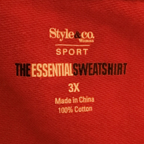 Macy's Style & Co Plus Sz Cotton Graphic Red Black Heart Pullover Top Women's 3X - Picture 5 of 6