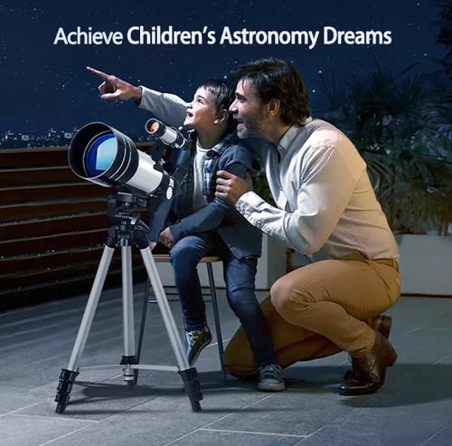 150X Telescopio Objeto Astronomía Refractor 3X Lente Barlow Con Trípode 70mm Nuevo DE - Imagen 4 de 14