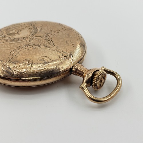 1913 Hampden Pocket Watch Hunter Case Gold Filled GF Grade 308 Movement 17J - Picture 8 of 11