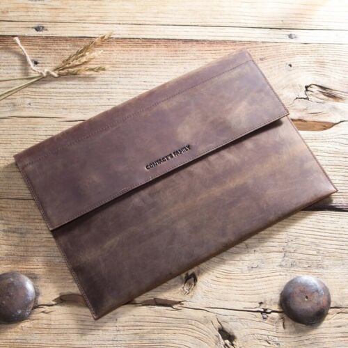 12"-13" Genuine Leather Tablet Carry Case Sleeve Bag For iPad Pro 13 Galaxy Tab - Picture 2 of 12