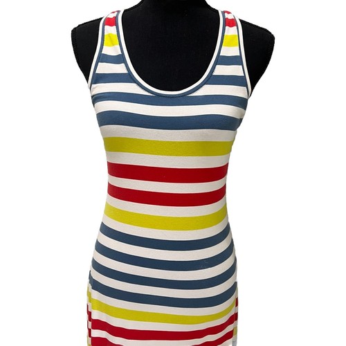 RACHEL Rachel Roy Striped Racerback Maxi Damen Baumwoll Kleid Gr. M Bodycon Strand - Bild 5 von 17