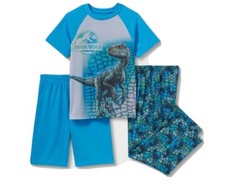 Boys Jurassic World 3 Piece Pajama Set Size XS 4/5 or S 6/7 NWT