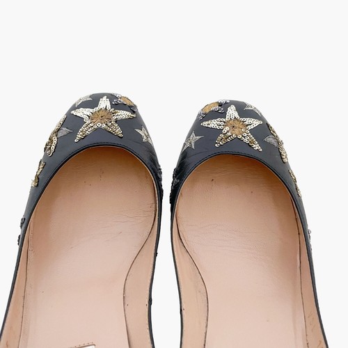 Valentino Garavani Tango Pumps EU 36.5 US 6.5 Black Star Sequin Block Heel - Picture 11 of 13