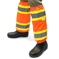 Waterproof Outdoor Hi-Viz Two tone Trim Leg Gaiters 2" Reflective Stripes-GAITER