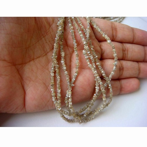 4inc 2-3mm natural Champagne Brown raw diamonds, Rough Diamond beads strand - Picture 3 of 3