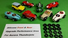 ☆16 Silicone Tires☆ For Aurora Model Motoring Tjet Performance Set HO Slot Car