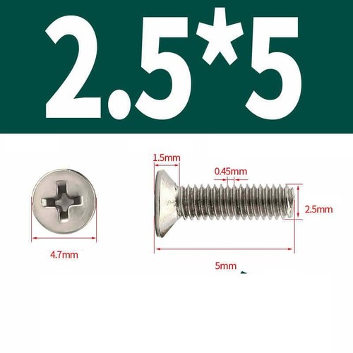 Countersunk Machine Screws Nickel Plated / Black Steel Phillips Head Bolts M2-M6 - Picture 44 of 99