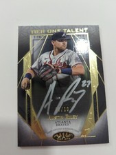 Austin Riley 2022 Topps Tier One Silver Ink Auto 9/10 Atlanta Braves