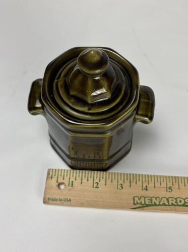 Vintage Pfaltzgraff Georges Briard olivgrün Milchkännchen und Zuckerdose mit Deckel - Bild 10 von 10