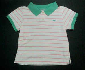 GIRLS-VINEYARD-VINES-PINK-amp-GREEN-STRIPED-PIQUE-WHALE-SHIRT-SIZE-6