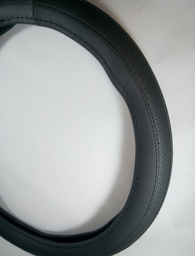 { Black } Slip-On PU Steering Wheel Cover Perfect Fit Durable Comfy Handling - Picture 2 of 6