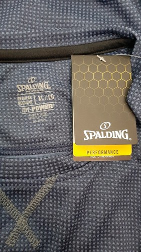 SPALDING Dri- Power T Shirt Mens XL Blue Crew Neck Activewear Athleisure NWT - Picture 6 of 7