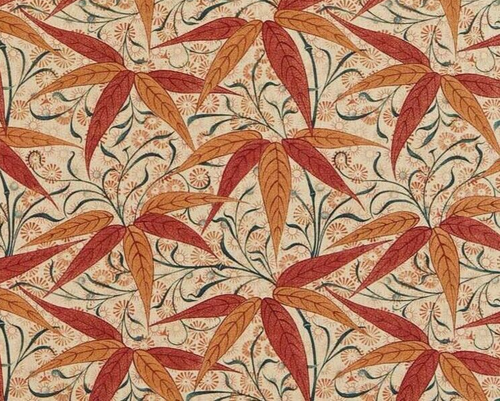 WILLIAM MORRIS CURTAIN FABRIC DESIGN Bamboo 3.6 METRES RUSSET/SIENA LINEN BLEND - Picture 3 of 13