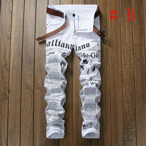 Jeans American Flag Printing Pant Skinny Jeans Slim Fit Denim Hose Herren Stretchig - Bild 2 von 67