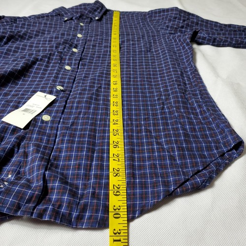 American Living Blue Plaid Long Sleeve Button Up Shirt Men's Size Medium - Picture 12 of 13