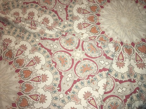 Pottery Barn Valencia F/Q Duvet Cover & Std Sham Pair Medallion Red Orange Blue - Picture 8 of 19