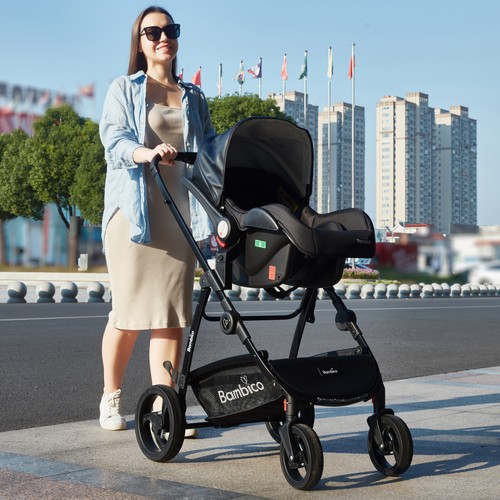 3 in 1 Baby Pram Travel System Pushchair With Car Seat Rain Cover Insect Net - Picture 11 of 60
