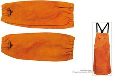 Welders Sleeves Apron Bizweld Cowhide Leather Stitched Protect Welding SW10/SW20
