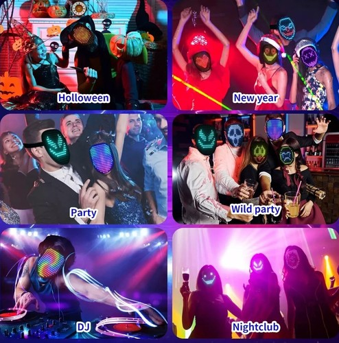 LED Maske Gestensteuerung Gesichtswechsel, Jcwfuno, Cosplay Zubehör - Bild 3 von 6