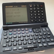 Sharp YO-500 Black Electronic Organizer with 128kb Memory Manual Vintage