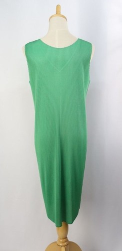 Vestido ISSEY MIYAKE verde plisado sin mangas 150 8433 - Imagen 6 de 6