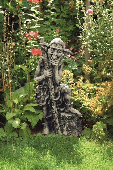 TROLL /"GÄHNEND/" GARTEN FROSTFEST FIGUR aus STEINGUSS GNOM TROLLE NEU V-114414