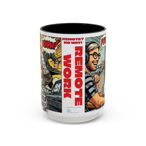 Comic Coffee Mug, Office Heroes, Remote Worker Gift, 11oz, 15oz, Fun Vibrant - Picture 10 of 41