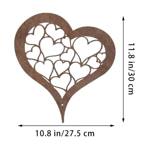 Delicate Rusty Stake Heart Rusted Statue for Garden and Home Parterre - Picture 8 of 10