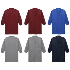 Unisex Uniform Overall Work Coat Factory Jacket Wear Resistant Workwear V Neck