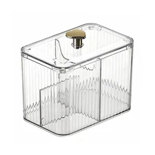Cotton Swab Holder Cotton Pad Holder with 3 Compartments Clear Bathroom Vanit...