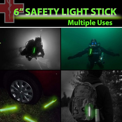 32 Ultra Bright 6 Inch Large Green Glow Sticks - Chem Lights Sticks with 12 Hour - Picture 4 of 5