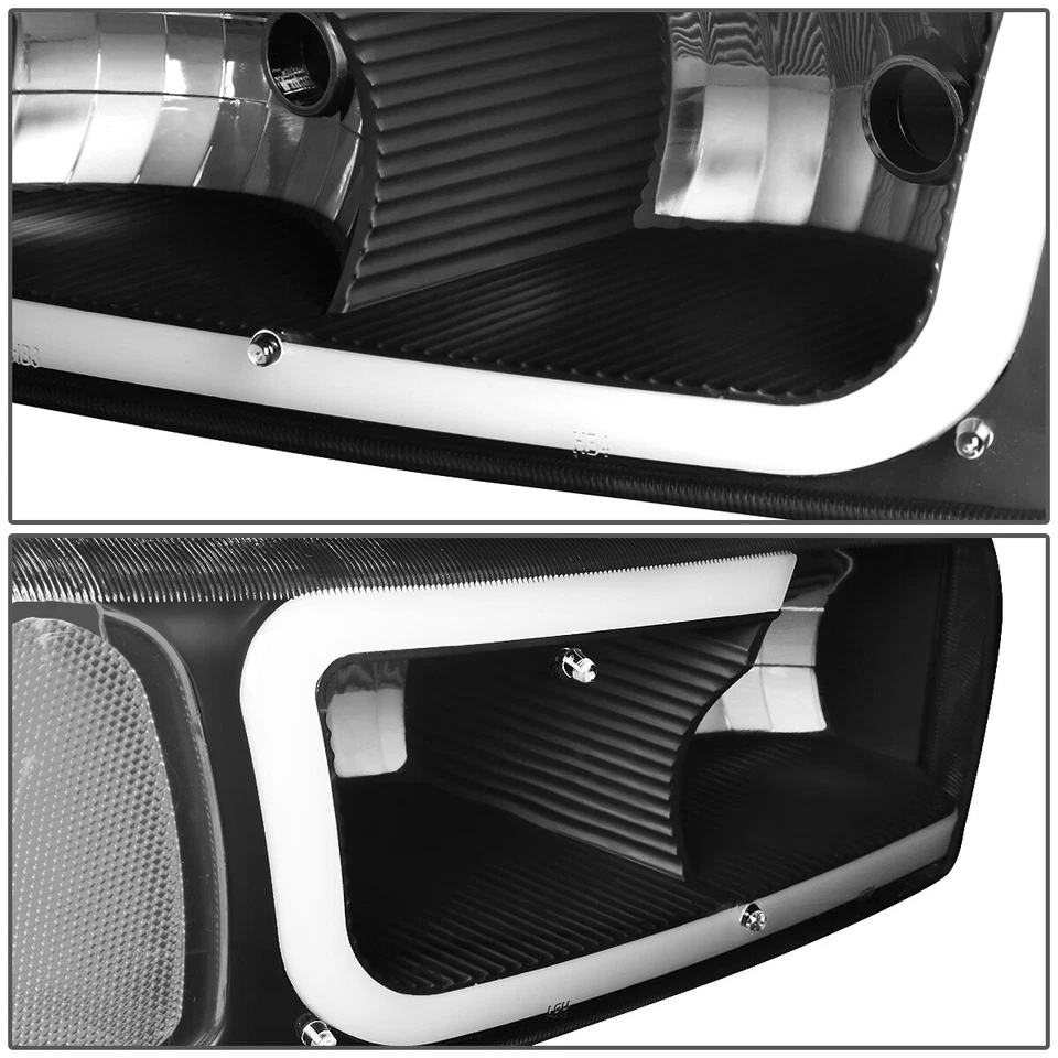 PARA 2000-2006 GMC YUKON SIERRA DENALI LED DRL FAROL + LÂMPADA PARA-CHOQUE PRETO/CLARO - Imagem 4 de 4