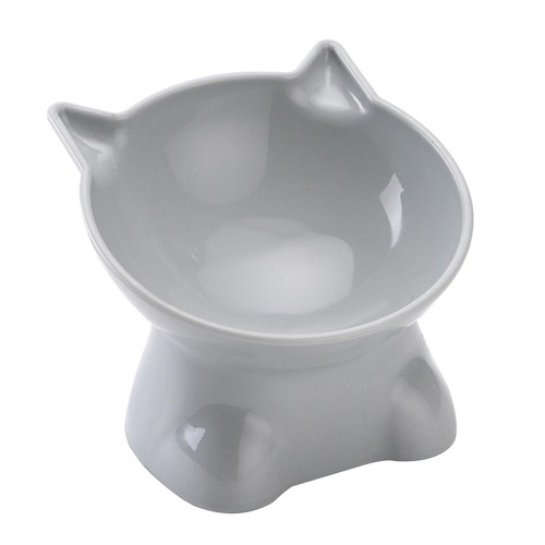 2x Elevated Cat Bowl Raised Tilted Cats Food Dish Non-slip Pet Food Feeding Bowl