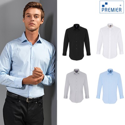 Wicking UOMO MANICA LUNGA TOP BUSINESS CAMICIA Workwear OFFICE UFFICIO FASHION