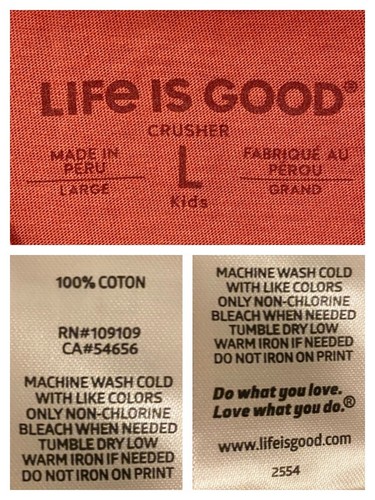 Life Is Good Girl Boy Tee Top Shirt Christmas “Peace” Red Large NWT - Picture 7 of 10
