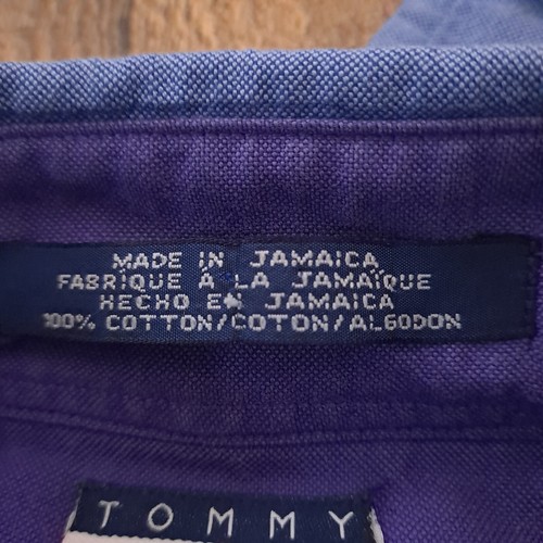 Camicia vintage Tommy Hilfiger blu uomo XL con bottoni manica lunga - Foto 8 di 12
