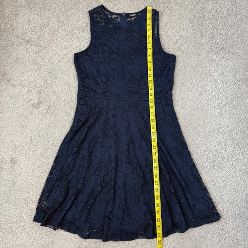 Zunie Lace Fit & Flare Dress Size 16 Girls Navy Blue Sleeveless - Picture 6 of 6