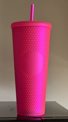 Fall 2021 Starbucks Barbie Pink Matte Studded Tumbler Cold Cup 24oz - Picture 2 of 3