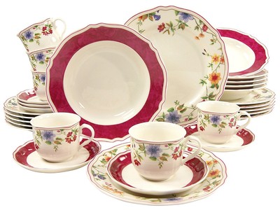 Cornwall Garden Kombiservice Geschirr 30TL 6 Personen Porzellan