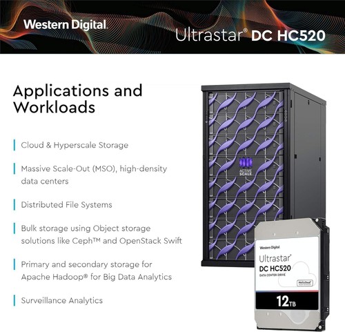- WD Ultrastar DC HC520 HDD | HUH721212ALE601 | 12TB 7200RPM SATA 6Gb/s 256MB... - Picture 6 of 9