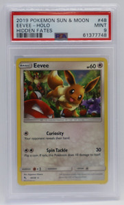 2019 Pokemon Sun & Moon Hidden Fates #48 Holo Rare - PSA Mint 9 - EEVEE
