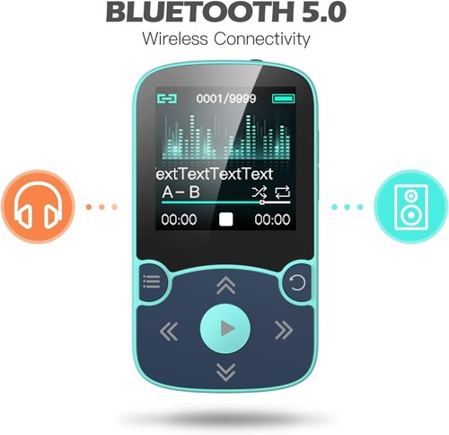MP3 Player with Clip - Bluetooth 5.0 - Lossless Sound - Sport Running - Blue - Picture 5 of 10