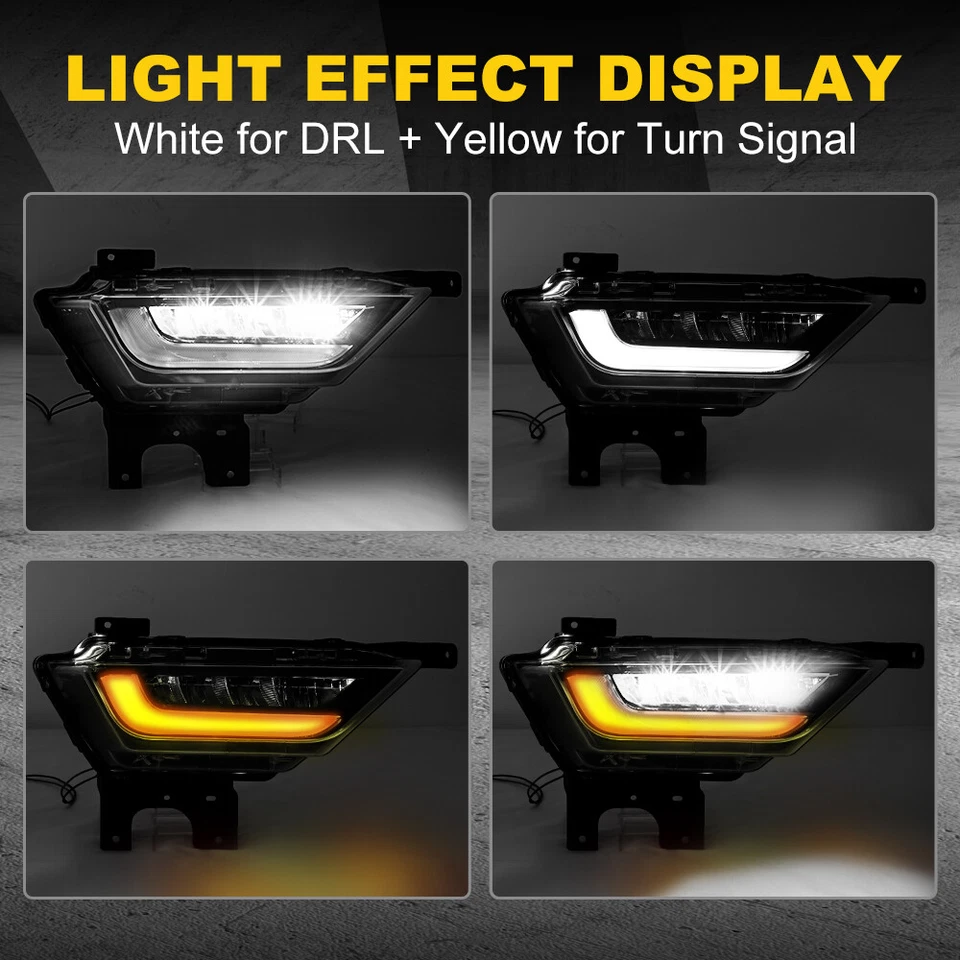 Luces antiniebla LED parachoques ámbar señal de giro DRL para Ford F150 2021 2022 2023 con cable Foto 2 de 4