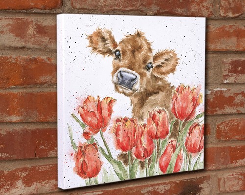 Wrendale Designs illustriertes Tier Leinwandbild weiß quadratisch 20 cm x 20 cm - Bild 1 von 42