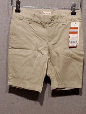 Cat & Jack Girls' Chino Uniform Shorts  Khaki 7 New With Tags