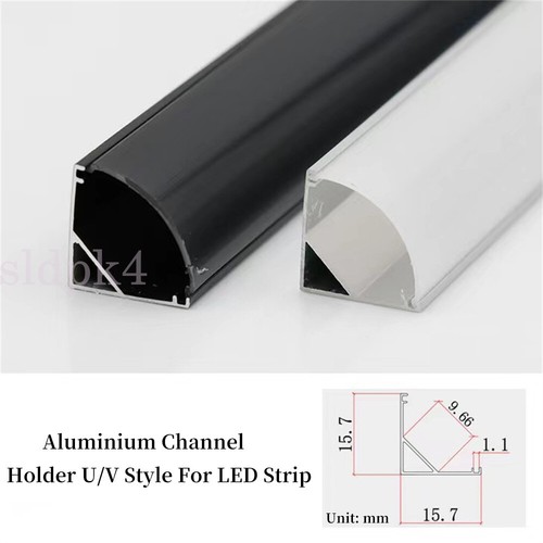 2/4 Aluminium Channel Profile Holder U/V Style LED Strip Light Bar Lamp Cabinet - Picture 3 of 19