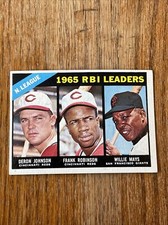 1966 TOPPS #219 N.L. RBI LEADERS WILLIE MAYS VG-EX+ SHARP CENTERED