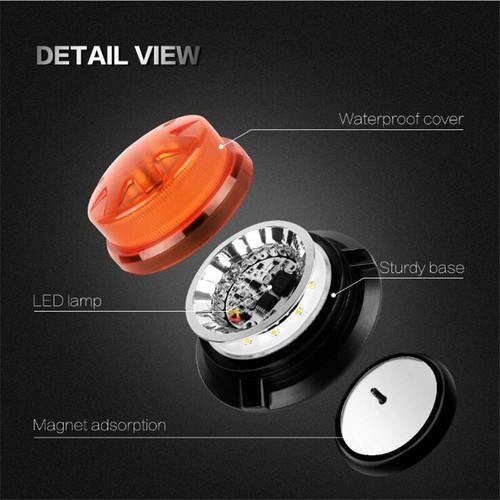 LED Rooftop Strobe Beacon Light Car Trucks Emergency Hazard Warning Flash Light - Foto 6 di 17