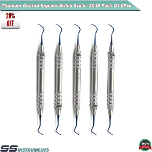 5X Dental 204s Sickle Scalers, Implant Double Ended Root Proximal Instruments CE - Imagen 1 de 2